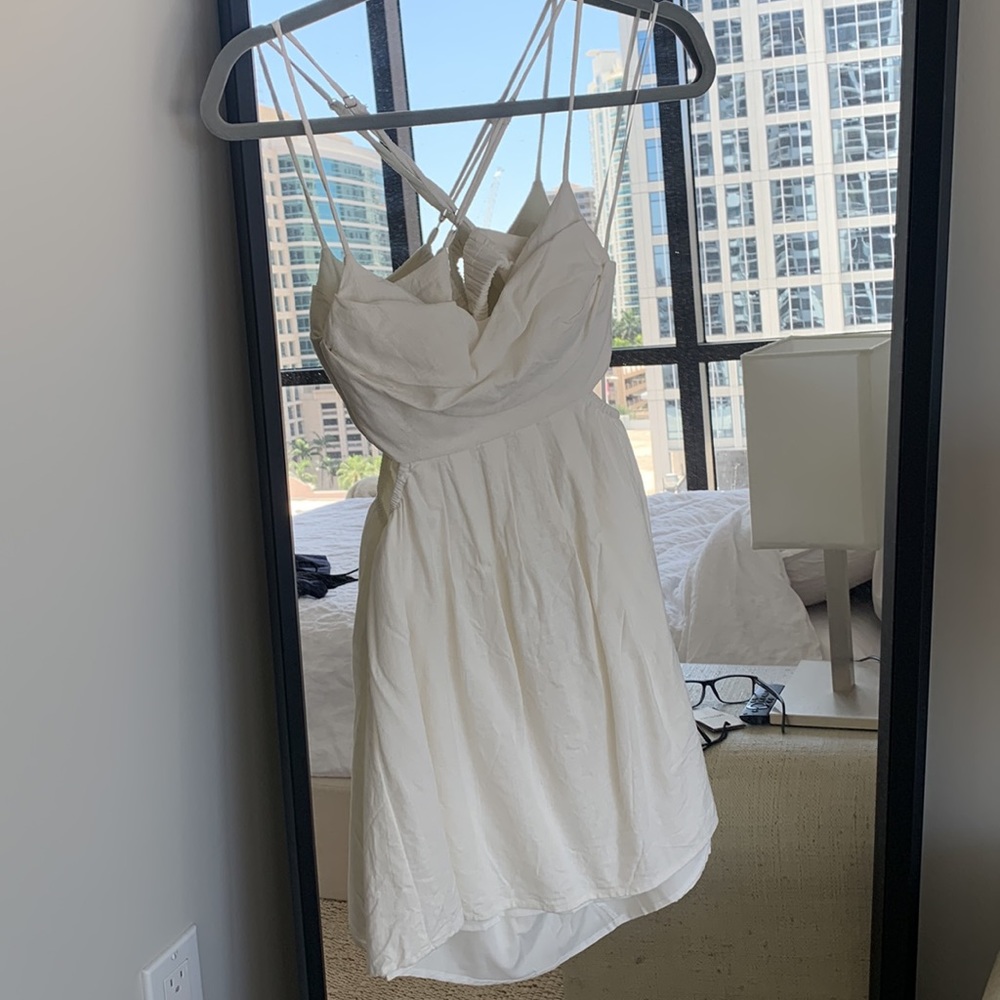 White linen dress